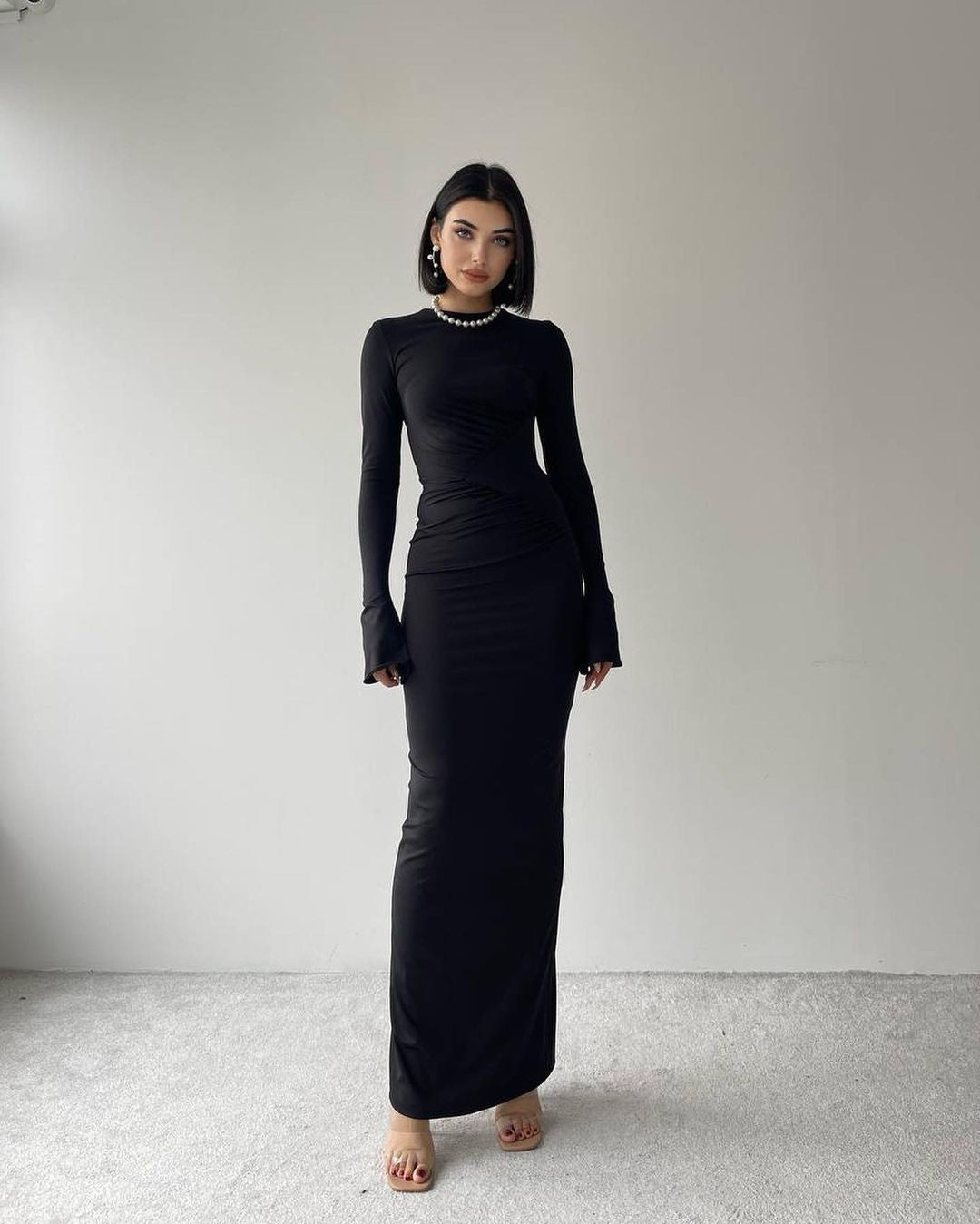 Robe détail hanche - noir