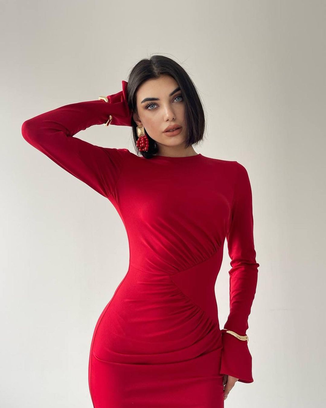 Robe détail hanche - rouge