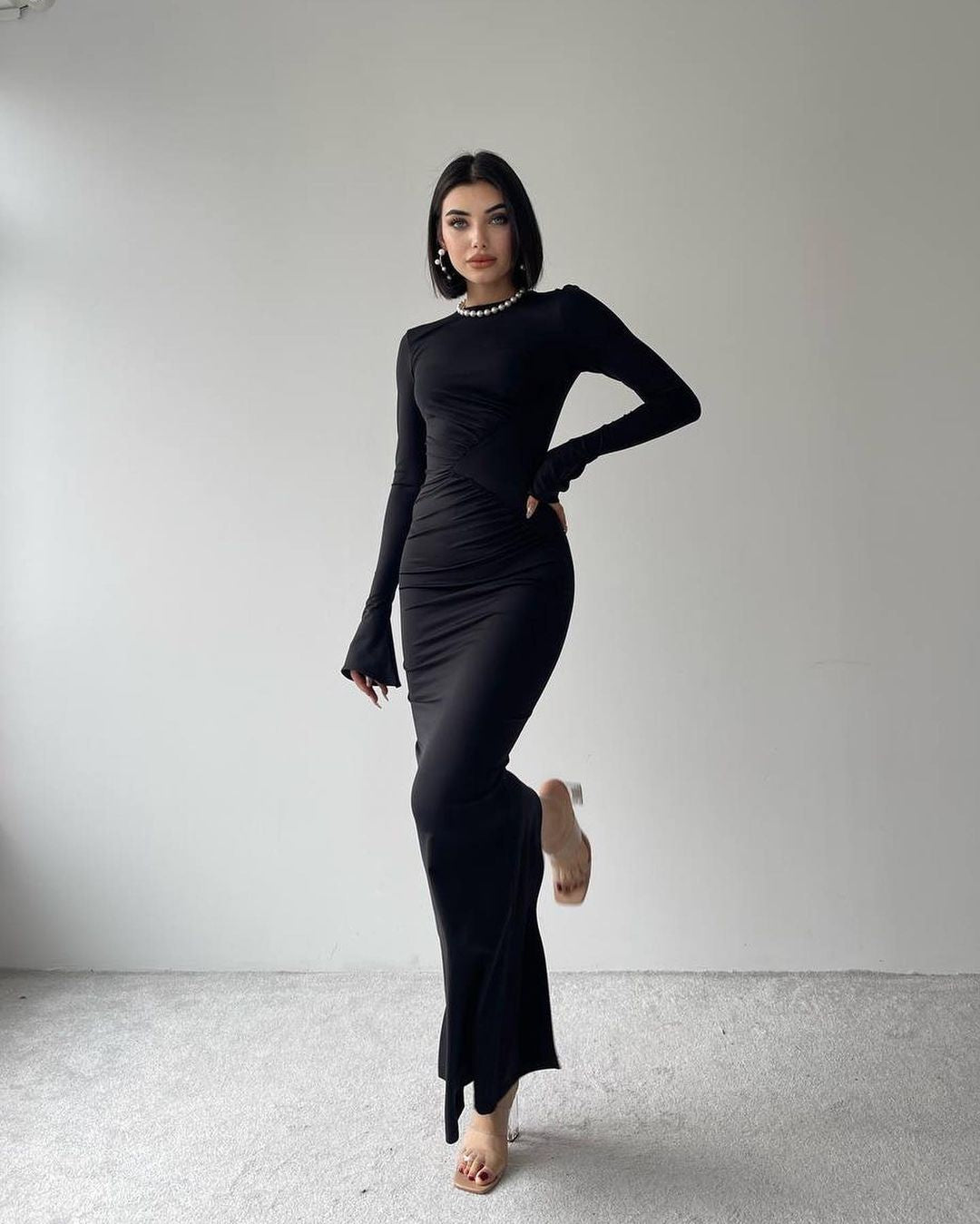 Robe détail hanche - noir